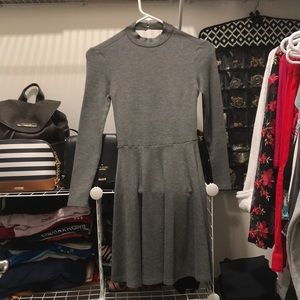 Gray fit and flare dress